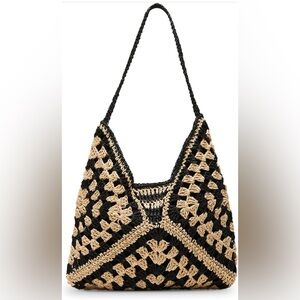 Steve Madden Bora Straw Crochet Hobo